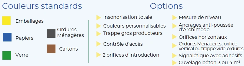 Couleurs et options du conteneurs .webp