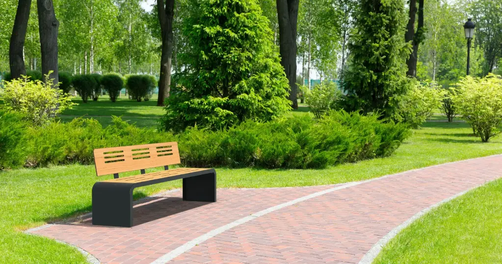 [30160] BANC NEW YORK L2000MM METAL GRIS RAL 7016 HPL AJOURE CHENE CLAIR