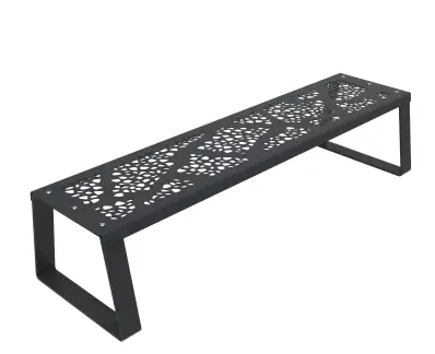 [30770] BANQUETTE HAVANE L1800MM METAL DECOUPE LASER  GRIS RAL 7016 