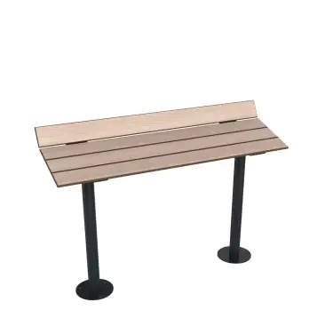 [31440] ASSIS DEBOUT NAIROBI 1250MM METAL GRIS RAL 7016 HPL EFFET LAMES CHENE CLAIR