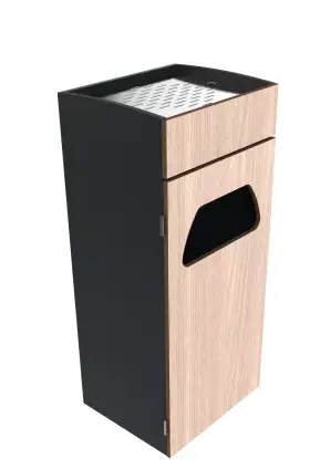 CENDRIER CORBEILLE DARIA 2L + 20L H750MM HPL CHENE CLAIR