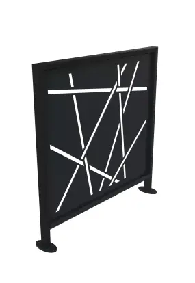 [37328] BARRIERE LOOKY MAIN COURANTE 1500MM DECOUPE LASER BAMBOU METAL GRIS RAL 7016 +PL