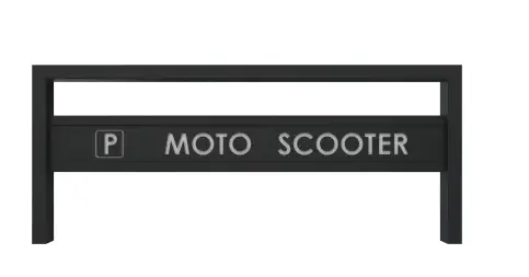 APPUI MOTOS/SCOOTERS SECUR H 960 A SCELLER METAL 80X40 + SIGNALETIQUE GRIS RAL 7016