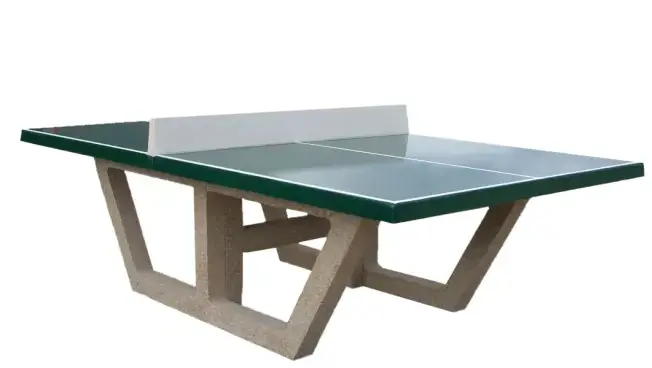 [39410] TABLE DE PING PONG PONGA BETON GRAVILLONS LAVES/PLATEAU VERT