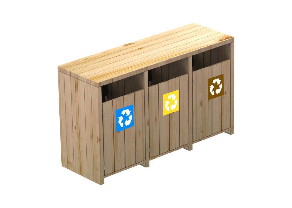 [PA664S3] Corbeille PICO 3 recyclage pin