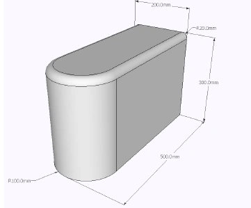 BORDURE 20x30H TN CE U+DH 2 NEZ ARRONDIS D'ABOUT