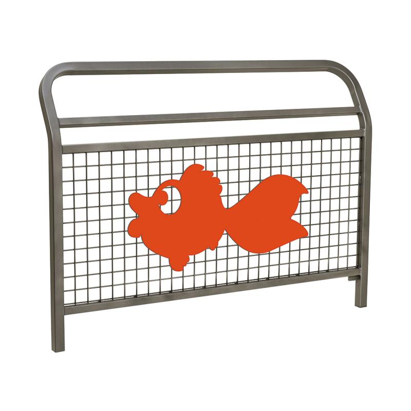 [206961] BARRIÈRE CONVIVIALE® "SPÉCIALE ÉCOLE" AVEC ANIMATION "POISSON" EN RAL 3020