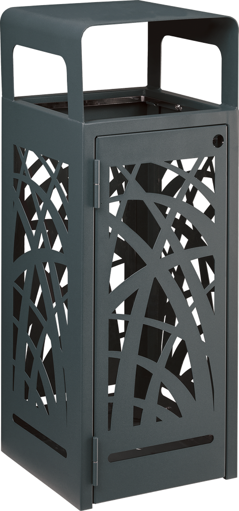 [59300] CORBEILLE A POSER OU A FIXER CYBEL - 110L - SANS CENDRIER (anthacite mat 7016)