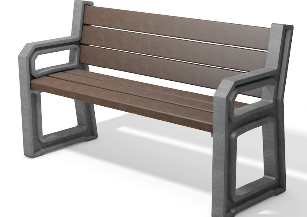 Banc Rehausse TARLO avec dossier 160x57.5x95 cm gris / marron
